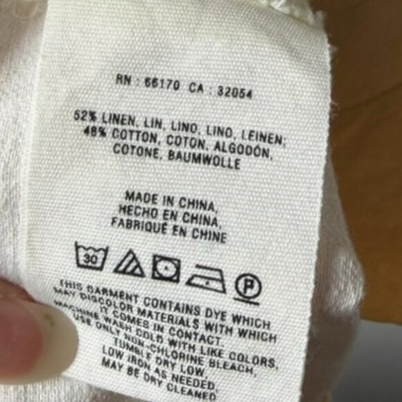 Anthropologie Pilcro and The Letterpress White Linen Cotton Pants Women's 6 - Picture 9 of 9